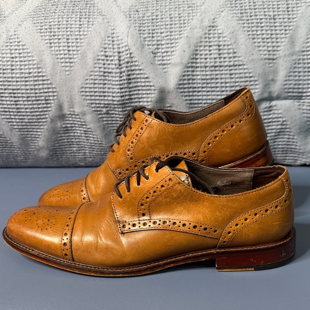 Joseph Abboud Tan Leather Oxfords Size 9.5